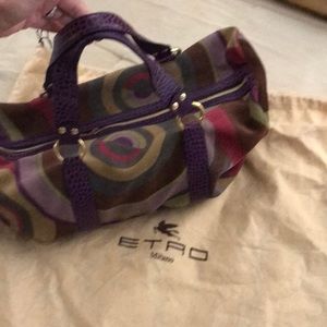 Suede ETRO small overnight duffle